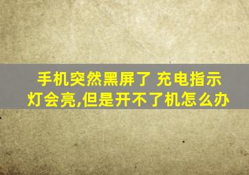 手机突然黑屏了 充电指示灯会亮,但是开不了机怎么办